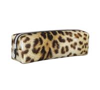 YWSOTRE Animali dalla pelle di leopardo, Astuccio per matite Astuccio per penne Astuccio per matite in pelle portatile con astuccio cosmetico con cerniera