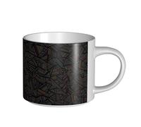 YWSOTRE Arcobaleno lineare geometrico stampato in 3D, Tazza in ceramica di grande capacità, tazza da tè, tazza da caffè 450 ml