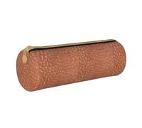 YWSOTRE Aspetto rame martellato, Astuccio portapenne cilindrico Astuccio portapenne in pelle portatile con astuccio cosmetico con cerniera