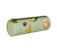 YWSOTRE Avocado al formaggio broccoli Doodle, Astuccio portapenne cilindrico Astuccio portapenne in pelle portatile con astuccio cosmetico con cerniera