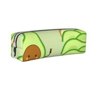 YWSOTRE Avocado carino, pane tostato e uovo ficcato, Astuccio per matite Astuccio per penne Astuccio per matite in pelle portatile con astuccio cosmetico con cerniera