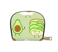YWSOTRE Avocado carino, pane tostato e uovo ficcato, Custodia per carte in pelle PU Elegante porta carte di credito Porta carte di credito