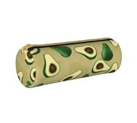 YWSOTRE Avocado Punto Marrone, Astuccio portapenne cilindrico Astuccio portapenne in pelle portatile con astuccio cosmetico con cerniera
