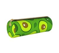 YWSOTRE Avocado Su Cibi E Bevande Verdi, Astuccio portapenne cilindrico Astuccio portapenne in pelle portatile con astuccio cosmetico con cerniera