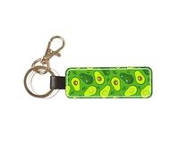YWSOTRE Avocado su cibi e bevande verdi, Portachiavi in pelle PU, portachiavi con anello portachiavi, organizer, 1 pz