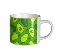 YWSOTRE Avocado su cibi e bevande verdi, Tazza in ceramica di grande capacità, tazza da tè, tazza da caffè 450 ml