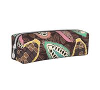 YWSOTRE Baccello Di Cacao Colorato, Astuccio per matite Astuccio per penne Astuccio per matite in pelle portatile con astuccio cosmetico con cerniera