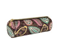 YWSOTRE Baccello Di Cacao Colorato, Astuccio portapenne cilindrico Astuccio portapenne in pelle portatile con astuccio cosmetico con cerniera