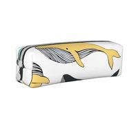 YWSOTRE Balene Animale Balena, Astuccio per matite Astuccio per penne Astuccio per matite in pelle portatile con astuccio cosmetico con cerniera