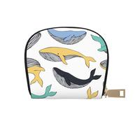 YWSOTRE Balene Animale Balena, Custodia per carte in pelle PU Elegante porta carte di credito Porta carte di credito