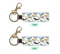 YWSOTRE Balene Animale balena, Portachiavi in pelle PU, portachiavi con anello portachiavi, organizer, 1 pz