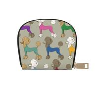 YWSOTRE Barboncino colorato divertente cartone animato, Custodia per carte in pelle PU Elegante porta carte di credito Porta carte di credito