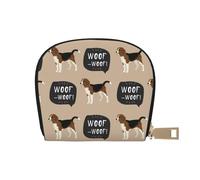 YWSOTRE Bau Beagle, Custodia per carte in pelle PU Elegante porta carte di credito Porta carte di credito