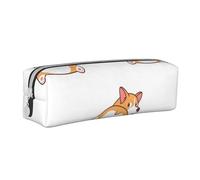 YWSOTRE Bel culo di Corgi, Astuccio per matite Astuccio per penne Astuccio per matite in pelle portatile con astuccio cosmetico con cerniera