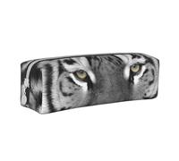 YWSOTRE Bella stampa tigre bianca, Astuccio per matite Astuccio per penne Astuccio per matite in pelle portatile con astuccio cosmetico con cerniera