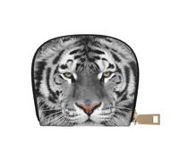 YWSOTRE Bella stampa tigre bianca, Custodia per carte in pelle PU Elegante porta carte di credito Porta carte di credito