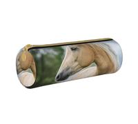YWSOTRE Bellissima lavanda di cavallo Palomino, Astuccio portapenne cilindrico Astuccio portapenne in pelle portatile con astuccio cosmetico con cerniera