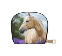 YWSOTRE Bellissima lavanda di cavallo Palomino, Custodia per carte in pelle PU Elegante porta carte di credito Porta carte di credito