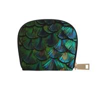 YWSOTRE Bellissima piuma di pavone, Custodia per carte in pelle PU Elegante porta carte di credito Porta carte di credito