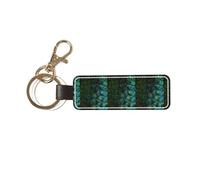 YWSOTRE Bellissima piuma di pavone, Portachiavi in pelle PU, portachiavi con anello portachiavi, organizer, 1 pz
