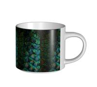 YWSOTRE Bellissima piuma di pavone, Tazza in ceramica di grande capacità, tazza da tè, tazza da caffè 450 ml