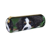 YWSOTRE Bellissimo Bovaro del Bernese, Astuccio portapenne cilindrico Astuccio portapenne in pelle portatile con astuccio cosmetico con cerniera