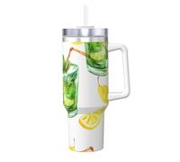 YWSOTRE Bevi Cocktail Limone Ghiaccio,Tazza Ice Bully da 40 oz con manico, in acciaio inossidabile, con borraccia