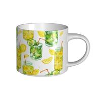 YWSOTRE Bevi Cocktail Limone Ghiaccio, Tazza in ceramica di grande capacità, tazza da tè, tazza da caffè 450 ml