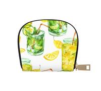 YWSOTRE Bevi un cocktail di ghiaccio al limone, Custodia per carte in pelle PU Elegante porta carte di credito Porta carte di credito