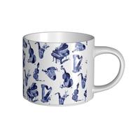 YWSOTRE Blues Sassofono Pianoforte Violoncello Basso, Tazza in ceramica di grande capacità, tazza da tè, tazza da caffè 450 ml