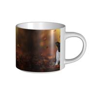 YWSOTRE Boston Terrier Autunno Bokeh Cani Cani, Tazza in ceramica di grande capacità, tazza da tè, tazza da caffè 450 ml