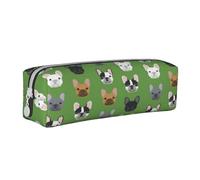 YWSOTRE Bulldog francesi Frenchie Cane carino Cani Cane Cane, Astuccio per matite Astuccio per penne Astuccio per matite in pelle portatile con astuccio cosmetico con cerniera