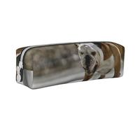 YWSOTRE Bulldog inglese Bokeh Skateboard Animali domestici inglese, Astuccio per matite Astuccio per penne Astuccio per matite in pelle portatile con astuccio cosmetico con cerniera