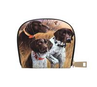 YWSOTRE Caduta del cane da ferma tedesco a pelo corto, Custodia per carte in pelle PU Elegante porta carte di credito Porta carte di credito