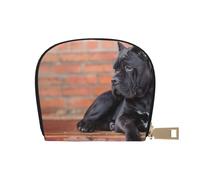 YWSOTRE Cane Corso Grandi Cani Neri Animali Domestici, Custodia per carte in pelle PU Elegante porta carte di credito Porta carte di credito
