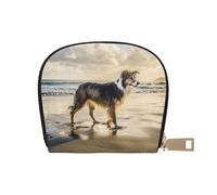 YWSOTRE Cane del cielo del mare di Border Collie, Custodia per carte in pelle PU Elegante porta carte di credito Porta carte di credito