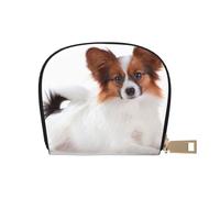 YWSOTRE Cane Papillon Lanuginoso, Custodia per carte in pelle PU Elegante porta carte di credito Porta carte di credito