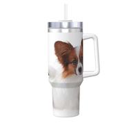 YWSOTRE Cane Papillon soffice,Tazza Ice Bully da 40 oz con manico, in acciaio inossidabile, con borraccia