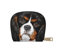 YWSOTRE Cane regalo Cavalier King Charles Spaniel, Custodia per carte in pelle PU Elegante porta carte di credito Porta carte di credito