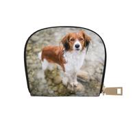 YWSOTRE Cani Nel Fiume Acqua Marrone Bianco Cani Paniel, Custodia per carte in pelle PU Elegante porta carte di credito Porta carte di credito