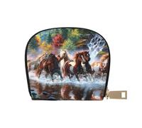YWSOTRE Cavalli degli indiani nativi americani, Custodia per carte in pelle PU Elegante porta carte di credito Porta carte di credito