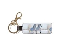 YWSOTRE Cavalli maculati rari al galoppo, Portachiavi in pelle PU, portachiavi con anello portachiavi, organizer, 1 pz