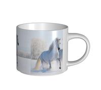 YWSOTRE Cavalli maculati rari al galoppo, Tazza in ceramica di grande capacità, tazza da tè, tazza da caffè 450 ml