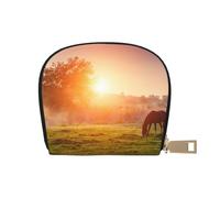 YWSOTRE Cavallo Al Crepuscolo, Custodia per carte in pelle PU Elegante porta carte di credito Porta carte di credito