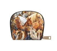 YWSOTRE Cavallo animale dell'acquerello stampato, Custodia per carte in pelle PU Elegante porta carte di credito Porta carte di credito