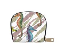YWSOTRE Cavalluccio marino Laminaria, Custodia per carte in pelle PU Elegante porta carte di credito Porta carte di credito