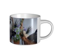 YWSOTRE Centro commerciale Bulldog francesi Cani neri Animali domestici, Tazza in ceramica di grande capacità, tazza da tè, tazza da caffè 450 ml