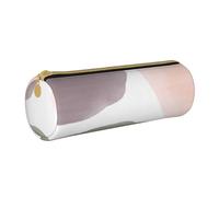 YWSOTRE Cerchi acquerelli moderni con uva rosa e salvia, Astuccio portapenne cilindrico Astuccio portapenne in pelle portatile con astuccio cosmetico con cerniera