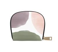 YWSOTRE Cerchi acquerelli moderni con uva rosa e salvia, Custodia per carte in pelle PU Elegante porta carte di credito Porta carte di credito