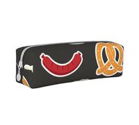 YWSOTRE Ciambellina salata e birra, Astuccio per matite Astuccio per penne Astuccio per matite in pelle portatile con astuccio cosmetico con cerniera